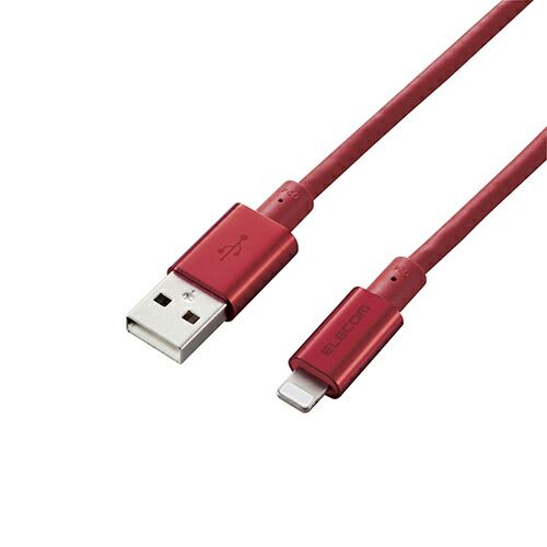 5個セット エレコム Lightningケーブル|準高耐久|アルミコネクタ|2.0m|レッド MPA-UALPS20RDX5