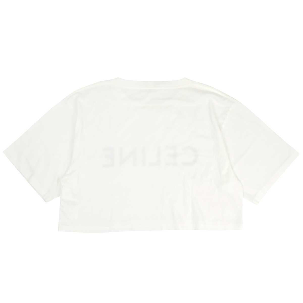 セリーヌ ロゴ プリント クロップド ショートスリーブ Tシャツ