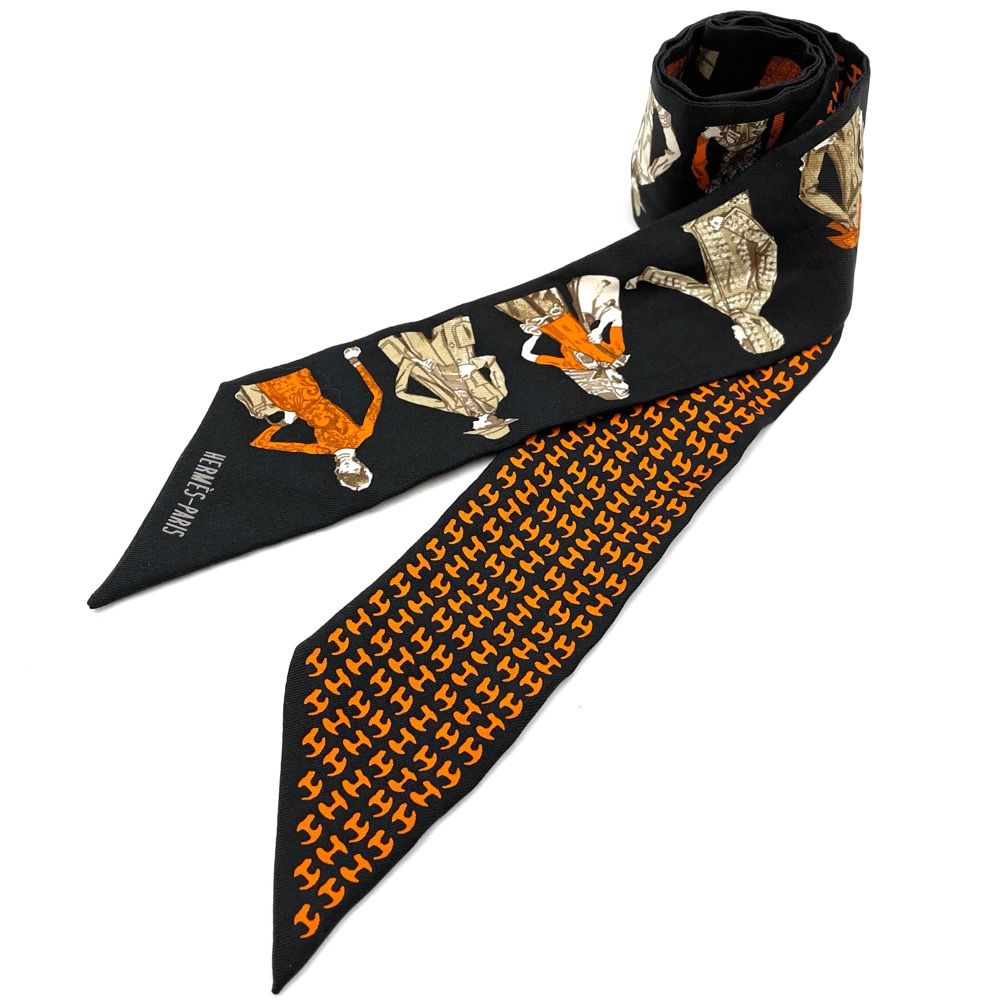 HERMES エルメス ツイリー H柄　総柄　レディース エルメス スカーフ レディース Twilly ツイリー H柄 総柄