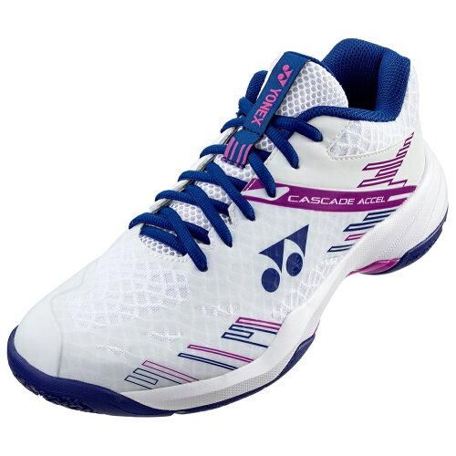 【新品・2営業日で発送】YONEX ヨネックス パワークッションカスケードアクセルミッド (SHBCA1MD) 色 : ホワイト／パープル サイズ : 26.5 