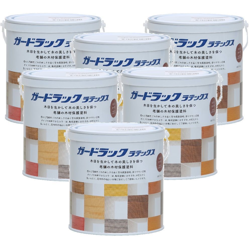 和信ペイント ガードラック ラテックス ＬＸ−３ チーク 3.5kg ６缶セット - 1