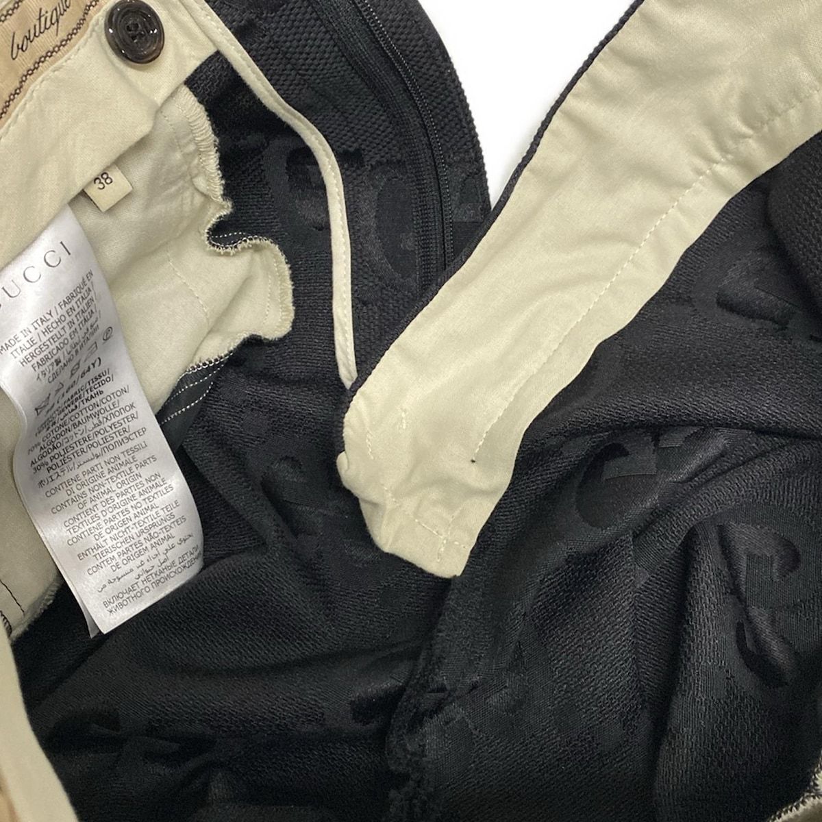 品質保証！ GUCCI グッチ パンツ サイズ38 S レディース - 675974 ZAHT6 黒 フルレングス|ジャンボGG コットン コットン 【最大80％OFF】