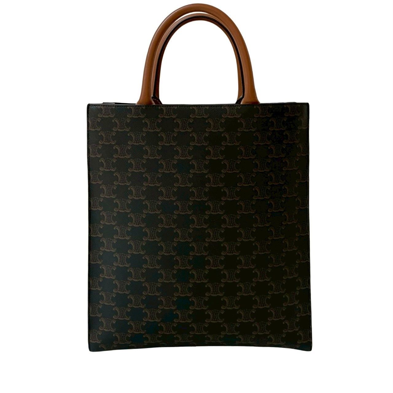 未使用保管品 セリーヌ バーティカルカバ レザー 2wayトートバッグ ブラウン ほぼ未使用 CELINE セリーヌ バーティカル カバ レザー 2way