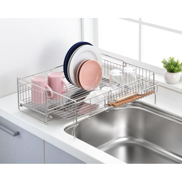 ヨシカワ 水切りラック 水切りかご 箸置き付き 幅20×奥行47cm 深型 1305933 食器 水切り カゴ 台所 シンク キッチン バスケット