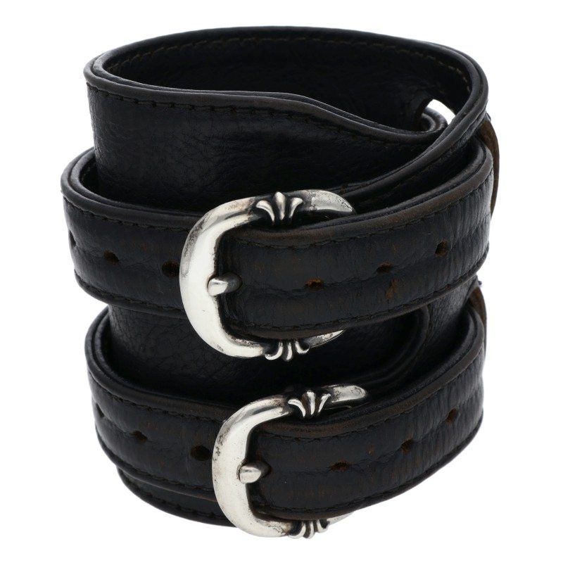 クロムハーツ RR TINY BUCKLE/ロックンロール レザーブレスレット