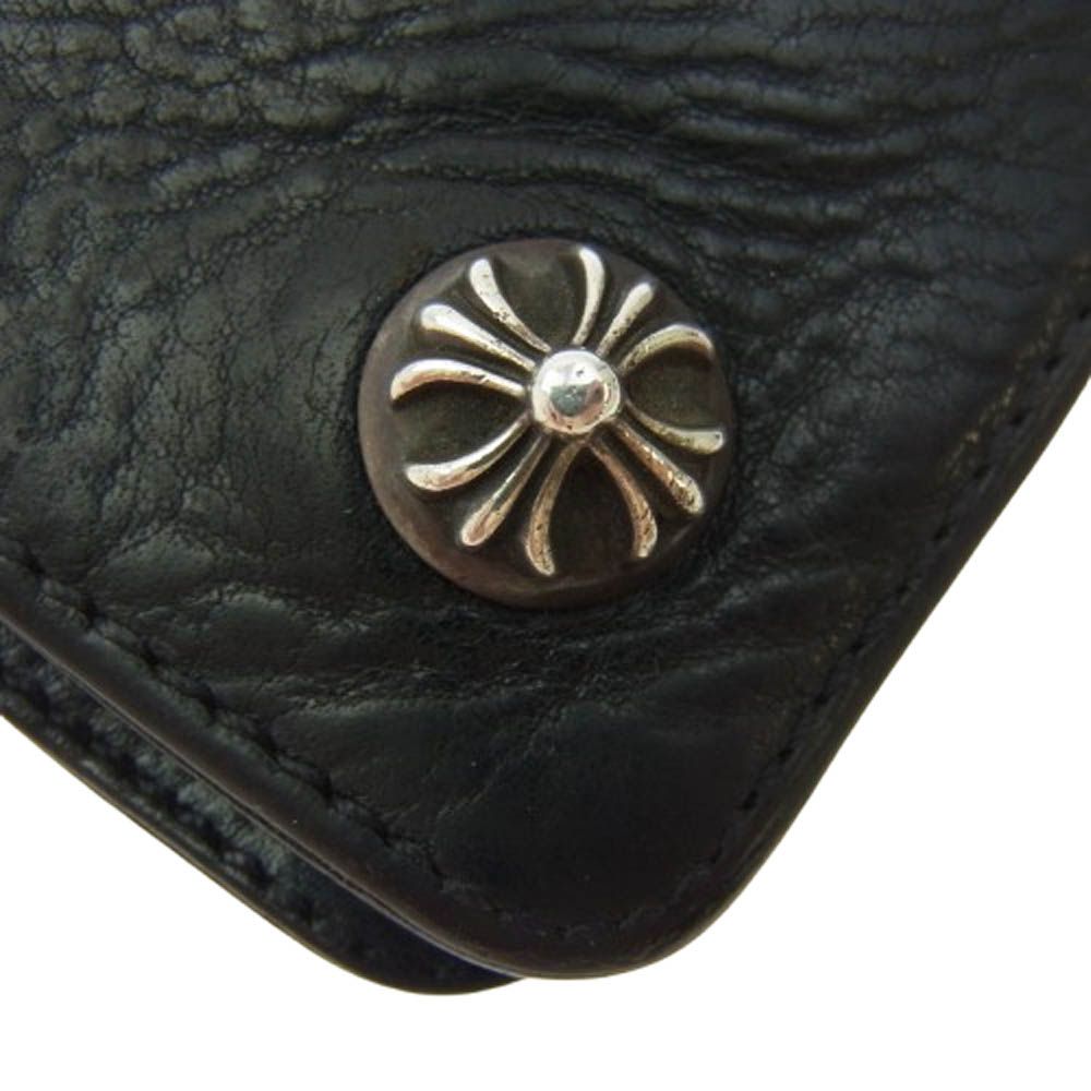 クロムハーツ1ジップクロスボタンレザーウォレットクロスパッチ|クロム