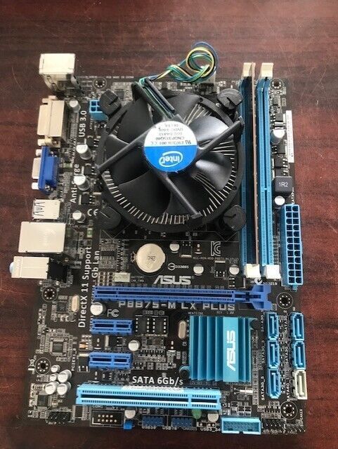 ASUS P8B75-M LX PL マザーボード 4Gb RAM、Intel i5-3740、および I/O シールド