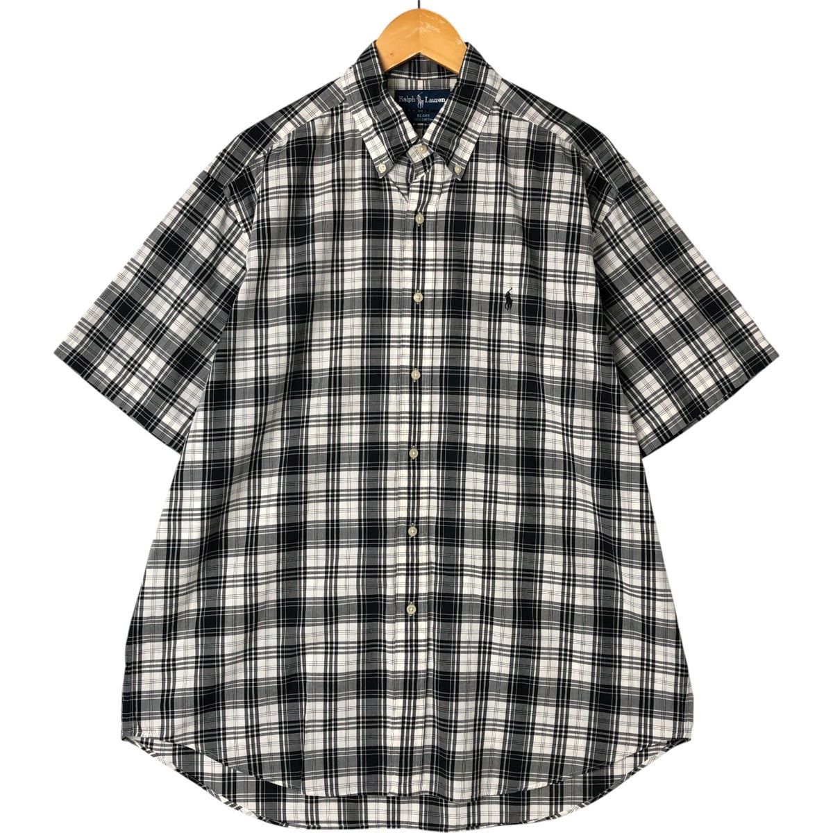 古着 ラルフローレン Ralph Lauren BLAKE 半袖 ボタンダウン チェックシャツ メンズL相当/eaa544777