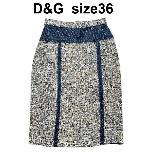 Dolce and Gabbana レディース膝丈スカート ツイード ○◇ ディーアンドジー／D&G ／ Dolce＆Gabbana スカート ツイード