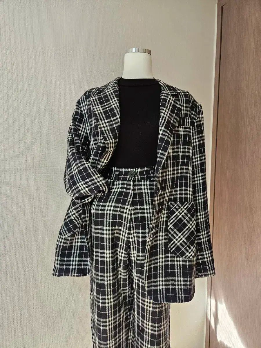 CHECK柄 レディース スーツ セットアップ ルーズフィット ジャケット スラックス セット