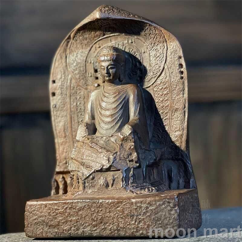 石仏 石像 龍門石窟盧舎那大仏仏像 家内 茶室 禅意 置物 工芸品 石仏