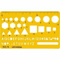 （まとめ買い）内田洋行 テンプレート No.75 カードサイズ 1-843-0075 【10枚セット】