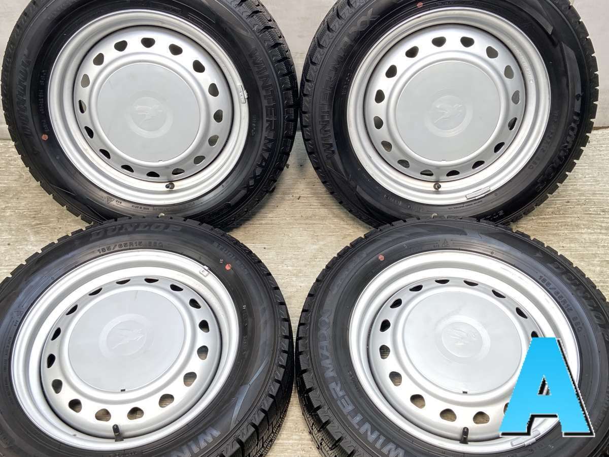 185|65R15 ダンロップ ウィンターマックス WM02 キャロウィン R6 15x5.5 100|114.3-4穴 タイヤ スタッドレスタイヤ ホイールセット 4本セット w15250327050