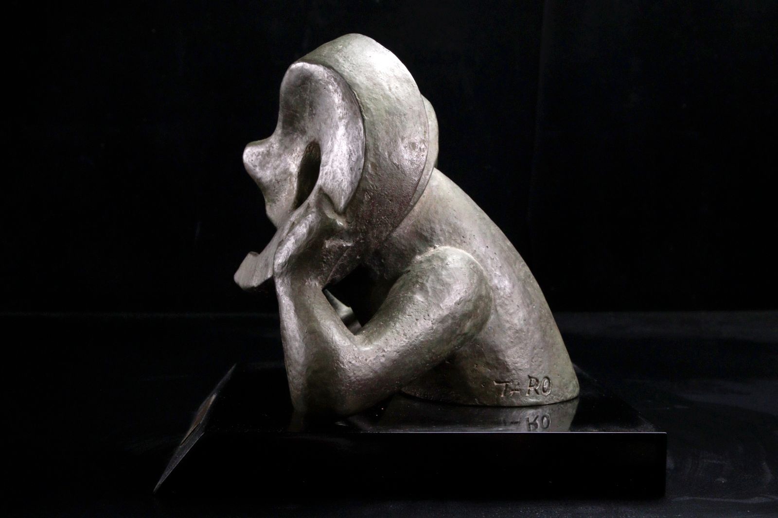 岡本太郎 「若い夢」ブロンズ 22cm 3899g 共箱 唐物 骨董 古美術 楾