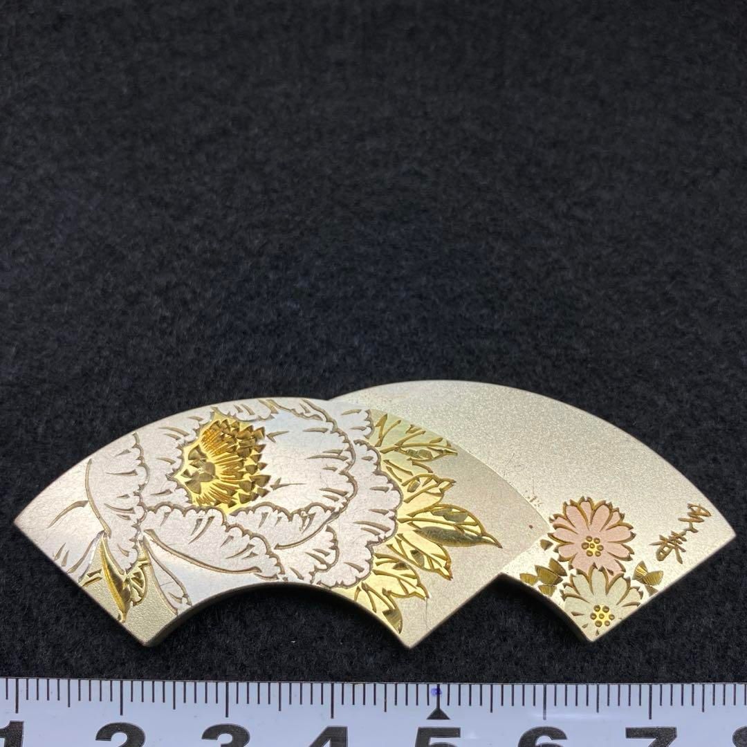 桂光春 銀製 彫金 帯留 18.1g トヒチ 東な6-0706 1F