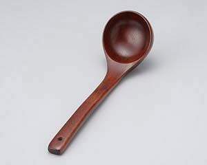 ワ628-078 (木)お玉 柄長(小)茶