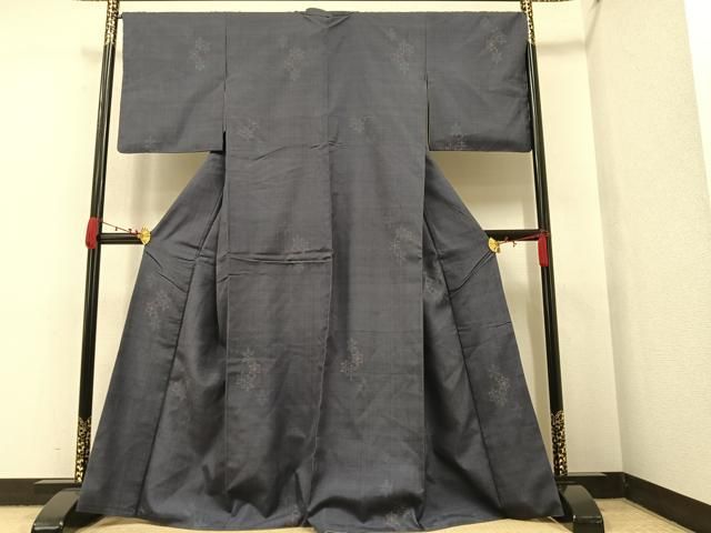 着物　本場結城織物　結城紬　反物　正絹（ダークブラウン） 高級絹織物 結城紬 反物 結城紬織 正絹 極上別誂 本場紬織