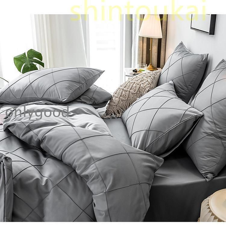 掛け布団カバー ベッドカバー フラットシーツ 寝具カバーセット 枕カバー付き 無地 シングル ダブル 北欧風 洗える 四季通用 インテリア 上品