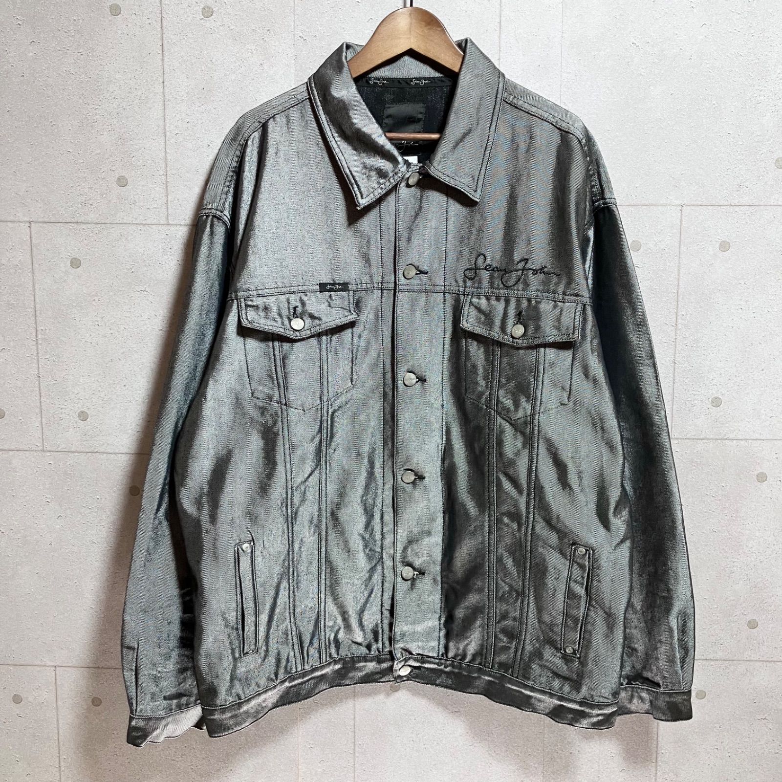 SEANJOHN ショーンジョン デニムジャケット 光沢 ビッグサイズ SEANJOHN ショーンジョン デニムジャケット 光沢 ビッグサイズ