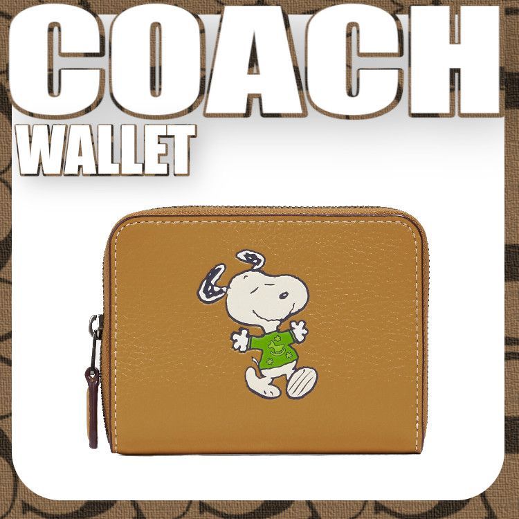 COACH スヌーピー柄 二つ折り財布 Coach × PEANUTS コーチ スヌーピー ピーナッツ コラボ 二つ折り