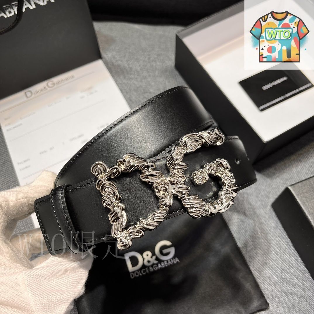 新品未使用 DOLCE&GABBANA レザーベルト 35インチ (ホワイト) s