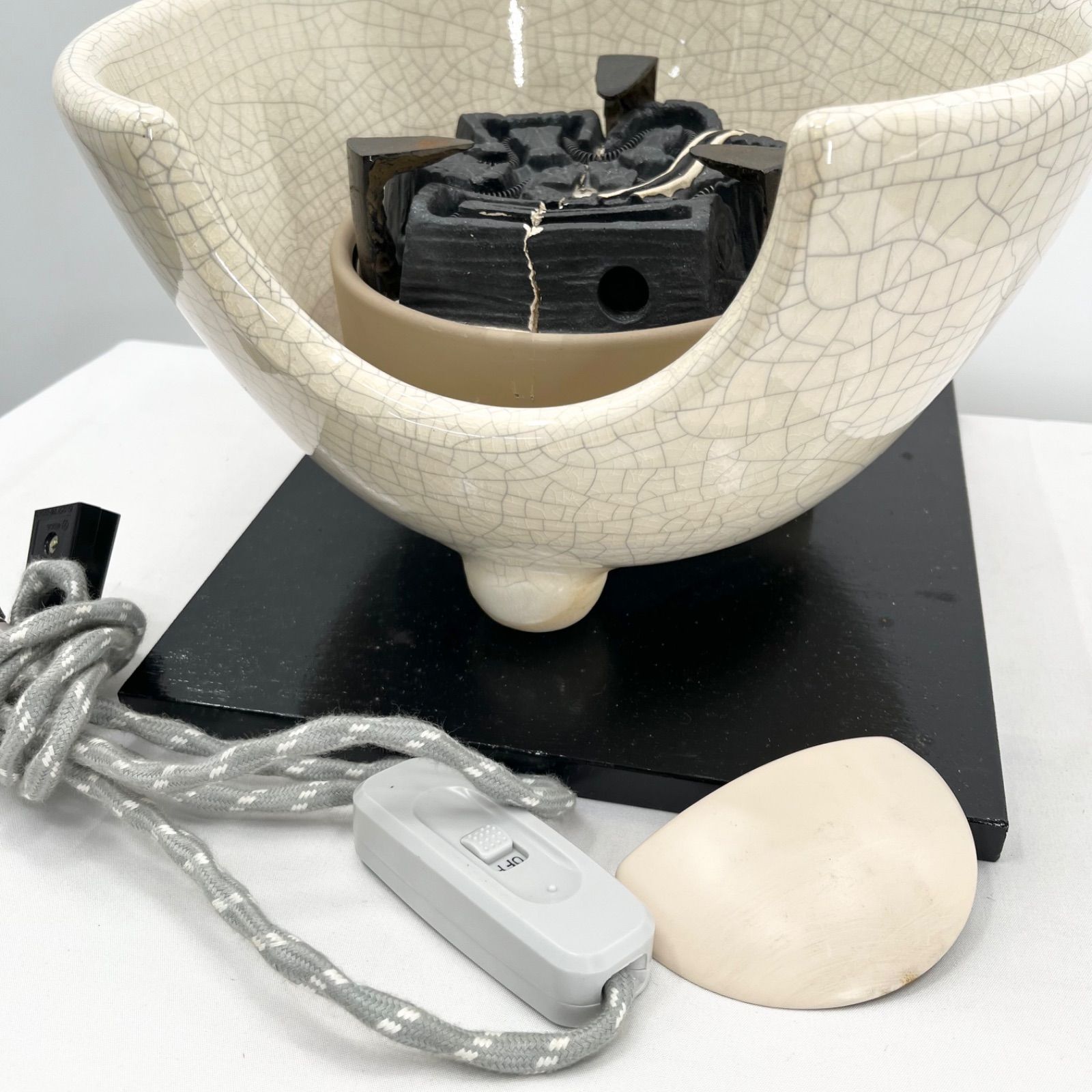 野々田式 風炉型電熱器 茶道 電熱風炉 通電・動作確認済 割れあり 使用