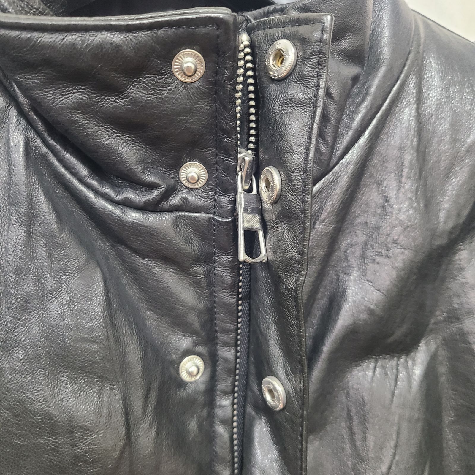 LHP エルエイチピー レザーブルゾン 中綿 ライダース 本革 ブラック L