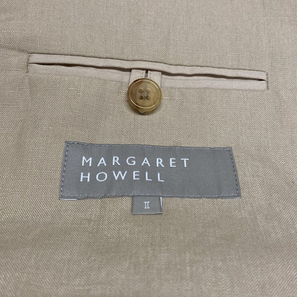 【匿名配送】MARGARET HOWELL ベージュジャケット サイズ2 MargaretHowell(マーガレットハウエル) ジャケット サイズ2 M