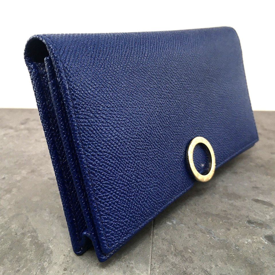 送料込み！ 未使用品 BVLGARI 長財布 ブルー ブルガリブルガリ 箱付き  