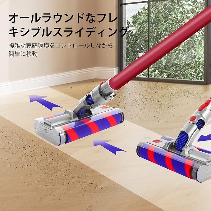 Lecanter ダイソンV7ヘッド、ソフトローラークリーナーヘッド V7 V8 V10 V11シリーズに対応 モーターヘッド Dyson 掃除機のに適用 LED付きのアップグレードされたダブルローラーブラシ