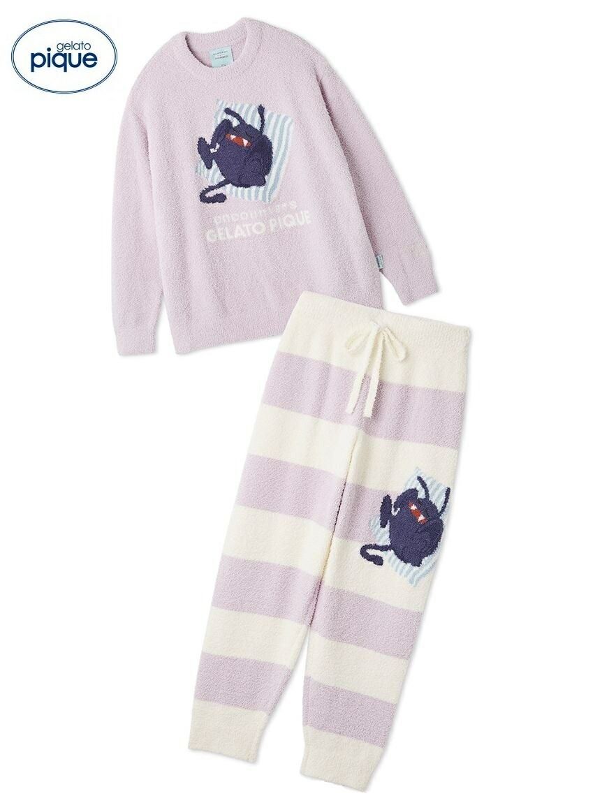 LAV ドラキー gelato pique ジェラート ピケ ドラゴンクエスト レディース ベビモコプルオーバー-ボーダーロングパンツセット