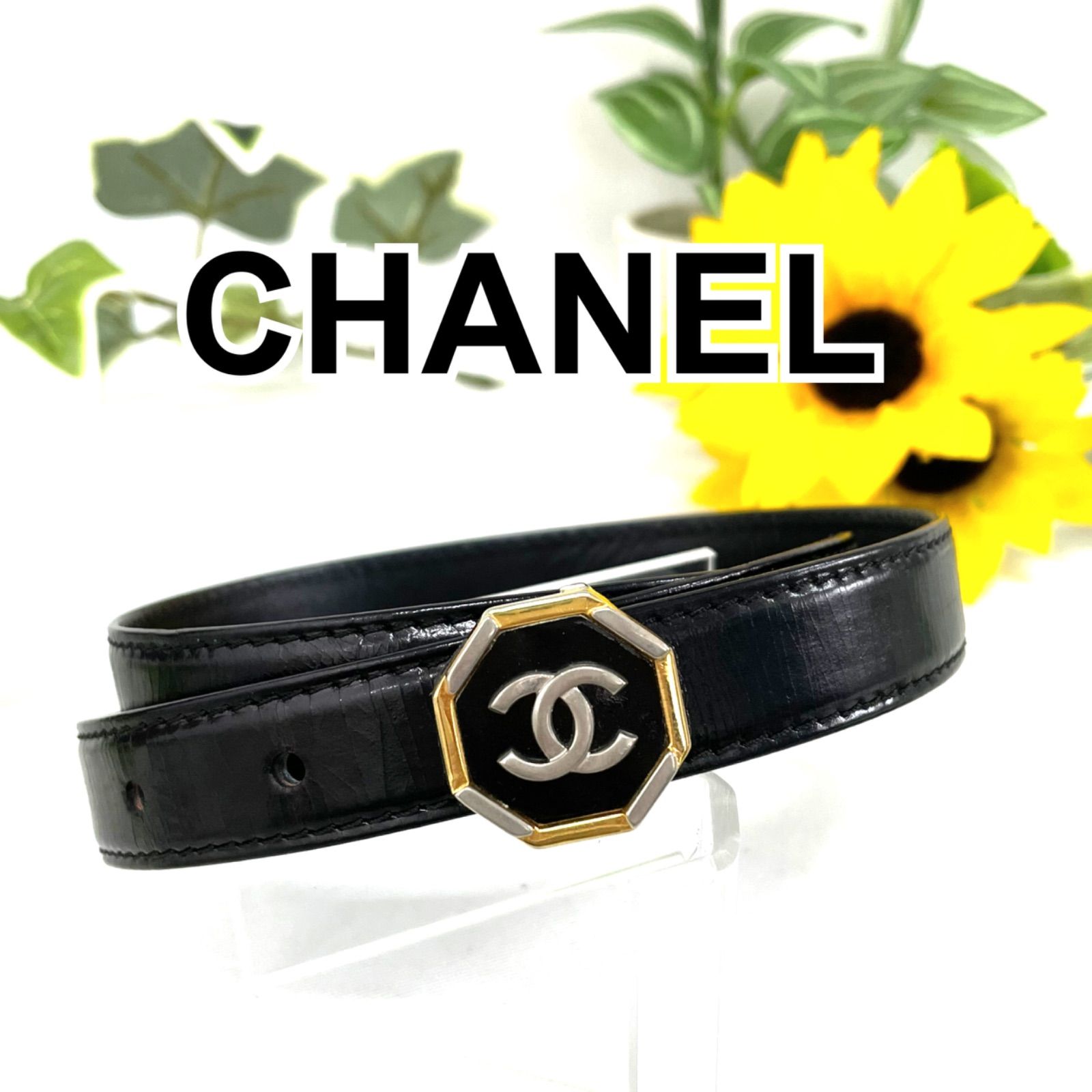 CHANEL シャネル ココマーク CCロゴ ベルト ブラック 70/28 - メルカリ