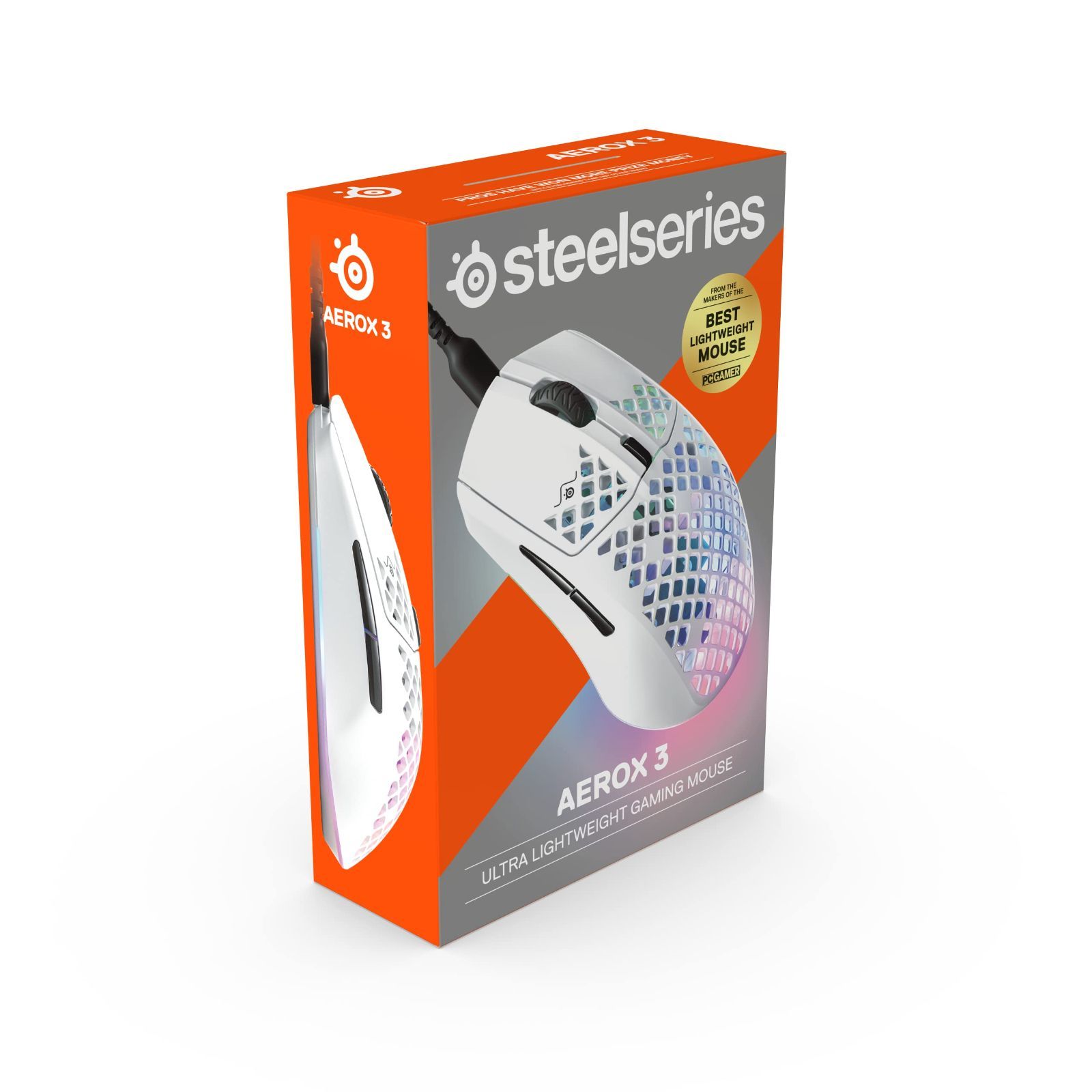 SteelSeries ゲーミングマウス 有線 Aerox 3 Snow 超軽量 IP54規格