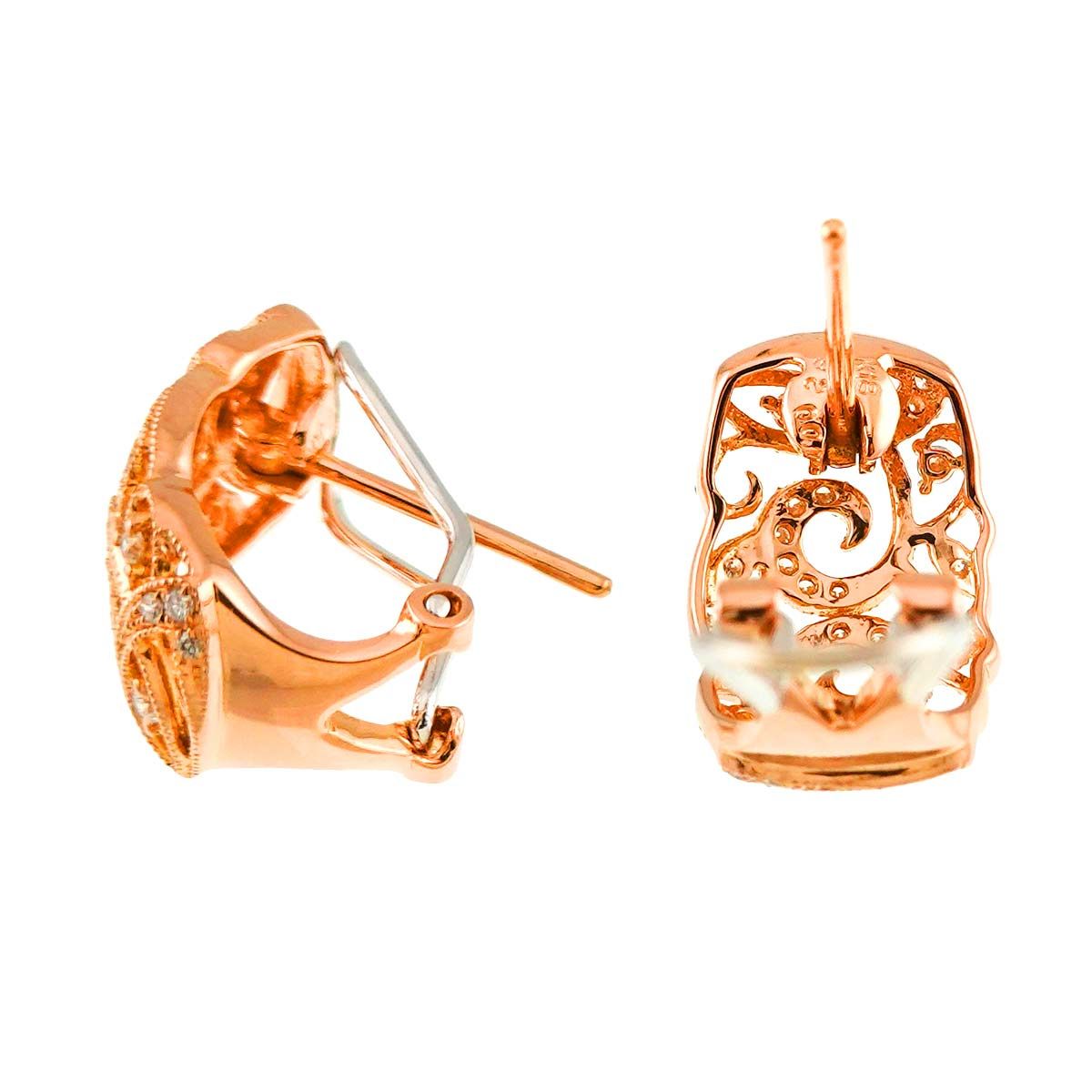 ダイヤ 0.26ct/0.26ct ピアス K18 PG WG ピンク ホワイト