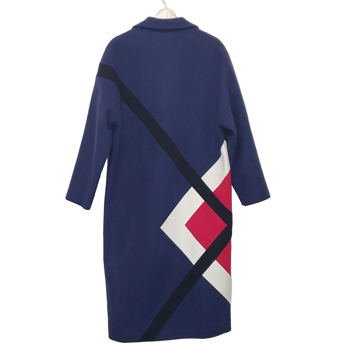 MSGM エムエスジィエム コート サイズ40 M レディース - ダークネイビー×黒×マルチ 長袖 秋 冬