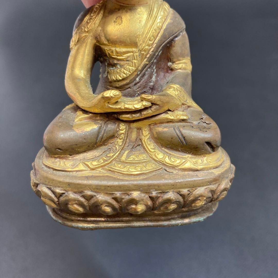  古銅 塗金仏 171 g 高さ7 8㎝ 東Y 6 0301 アンティーク雑貨 美術品 アンティーク コレクション