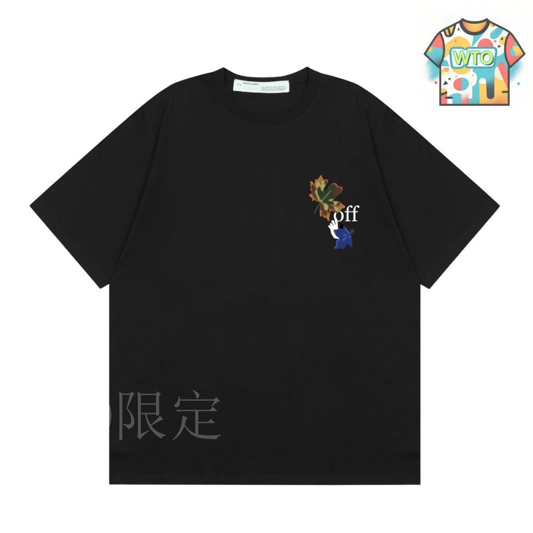 今日WTO】OFF-WHITE エコテーマ リーフプリント アロー T シャツ