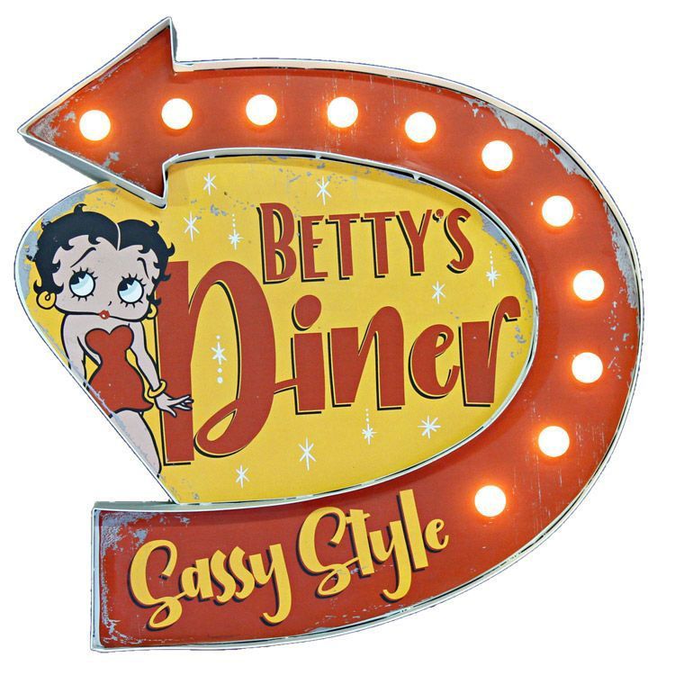 Betty Boop ベティ ・ブープ アローライテッドサイン 看板-