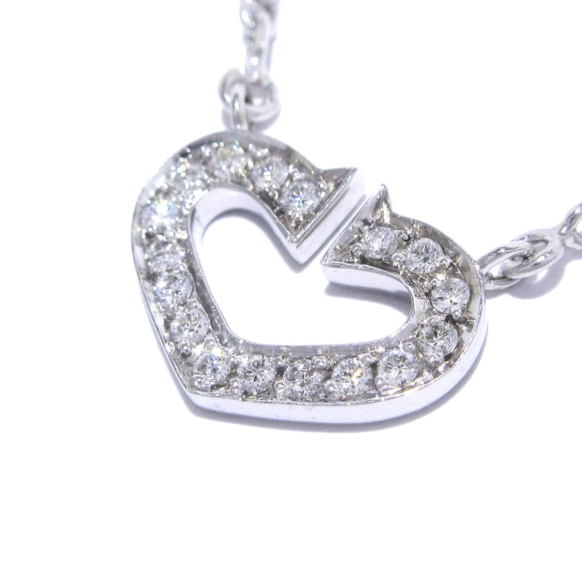 Cartier(カルティエ) ネックレス美品 Cハートダイヤ K18WG