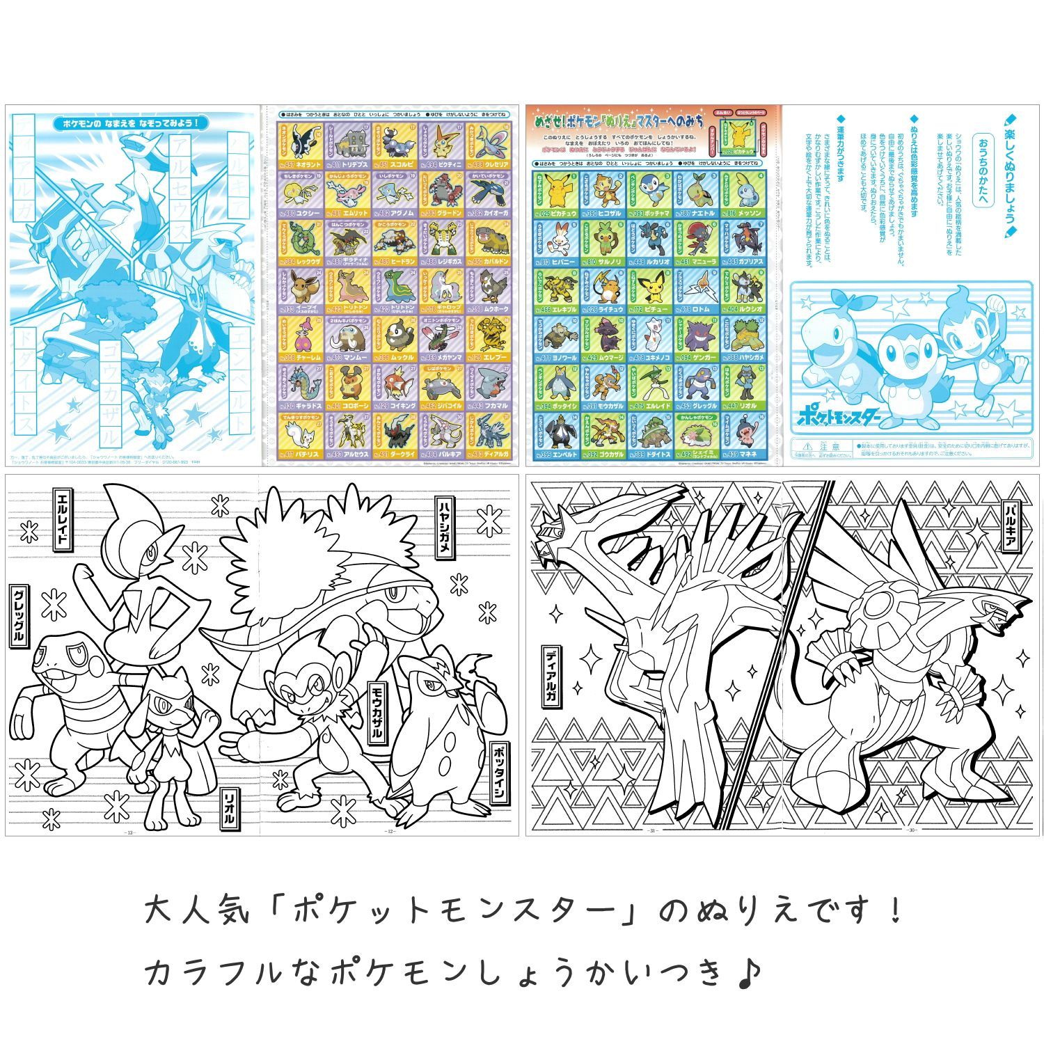 ぬりえ 3点セット ポケットモンスター ポケモン ダイヤモンド