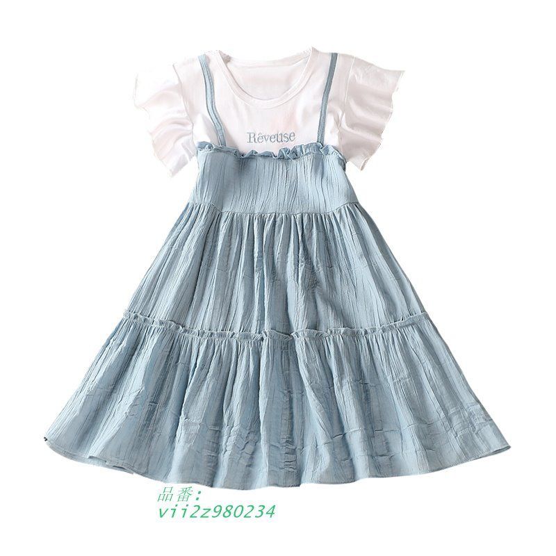 【人気SALE，定番人気】 子供服 女の子 ワンピース ドレス キッズ 女児 春夏 清純 スカート 卒園式 かわいい 可愛い ふわふわ 無地 綿 入園式  vii2z980234 ワンピース
