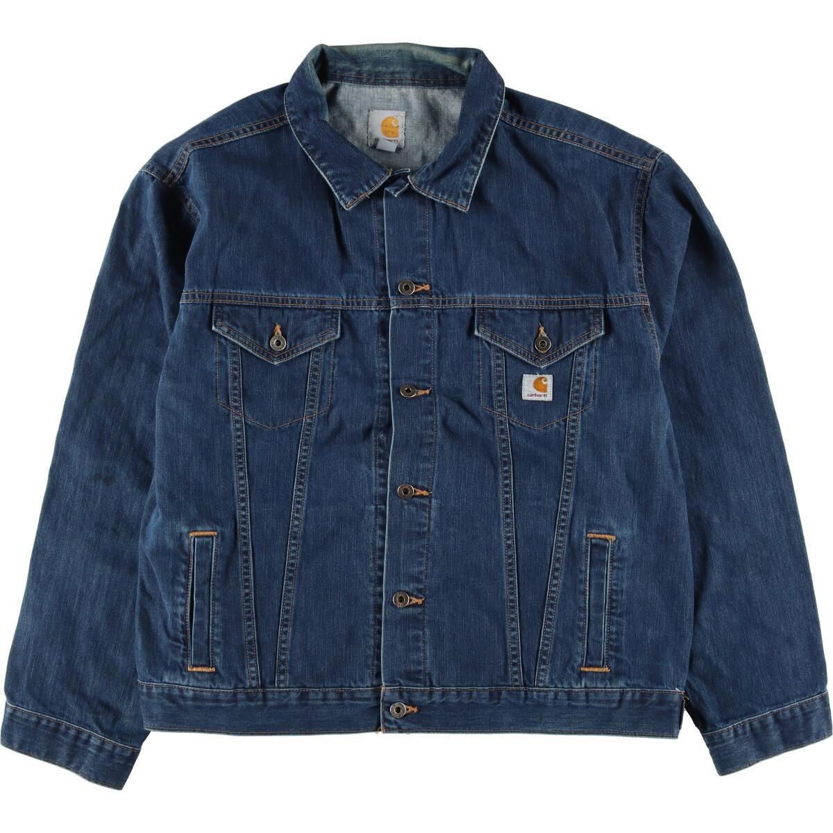 カーハート デニムジャケット 生地厚め Carhartt Blanket Lined Denim Jacket 薄青 XXL カーハート