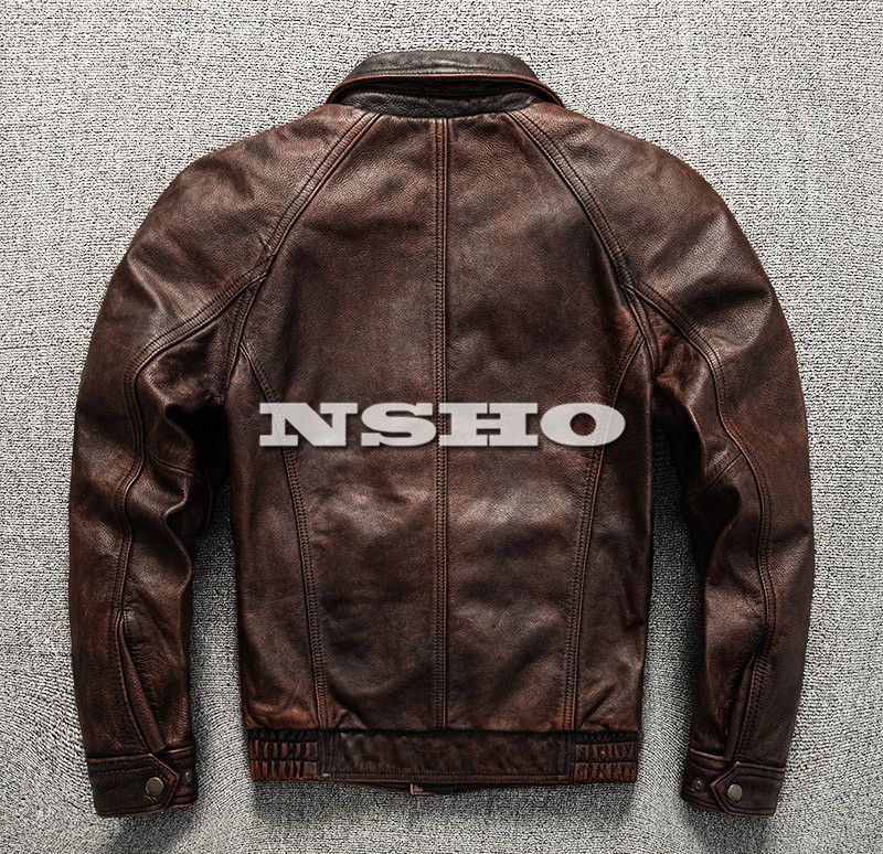 高品質 メンズ レザージャケット カウハイド 牛革 ヴィンテージ加工