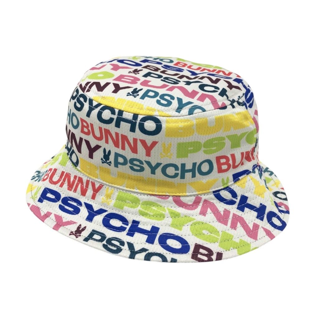 PSYCHO BUNNY サイコバニー  リバーシブル バケットハット ロゴ総柄 ホワイト系  [240101426600] ゴルフウェア ストスト