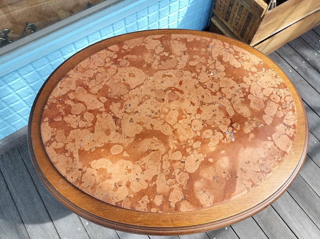 フランス アンティーク 大理石 ペイント ナイト テーブル 木製 MARWIL-DEMENAGEMENTS_CH