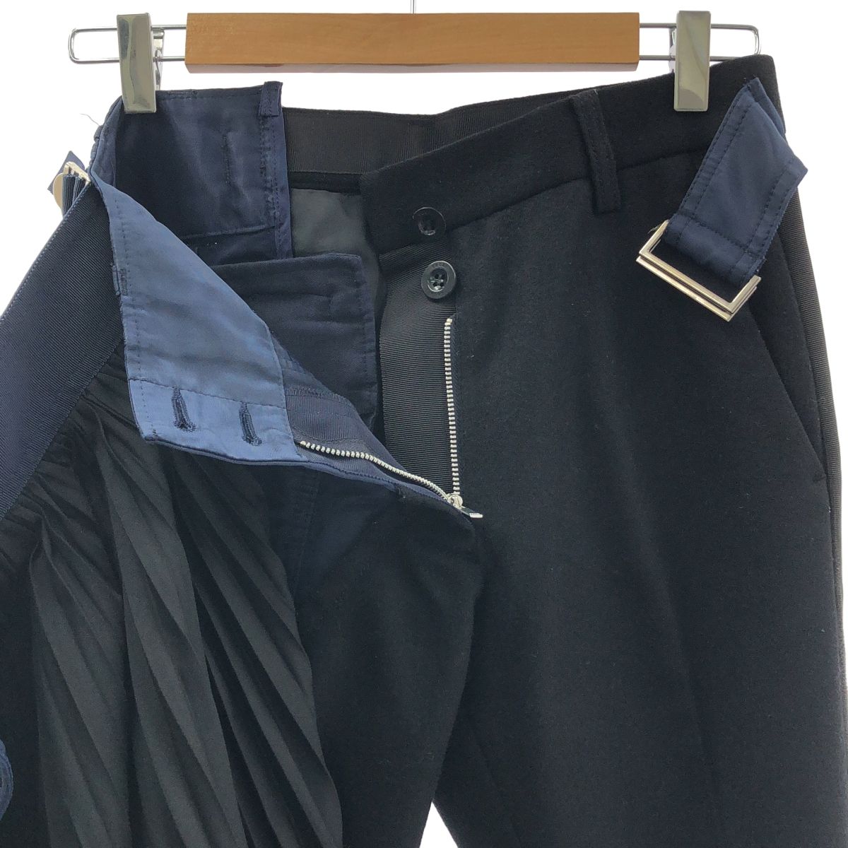 sacai / サカイ | スカートドッキング カットオフ スラックス パンツ  