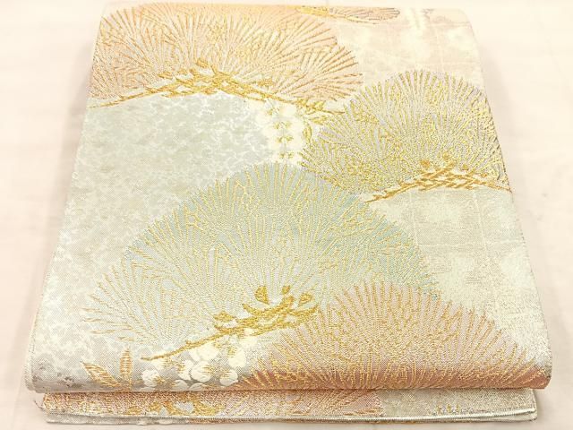 平和屋着物◎六通柄袋帯 唐織 鎧縅花文 金銀糸 正絹