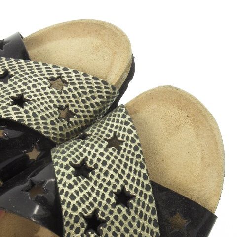 メフィスト　MEPHISTO レザーサンダル　ストラップ　パンチング　黒　36 未使用】 Mephisto メフィスト 黒 レザー サンダル 24.5cm