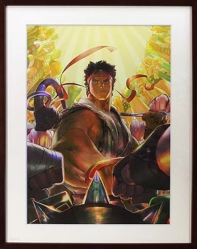 ストリートファイター　グラフィックアート　シリアルナンバー入り　複製原画* 中古】セル画・原画 付属物付)ストリートファイター 30th 額装