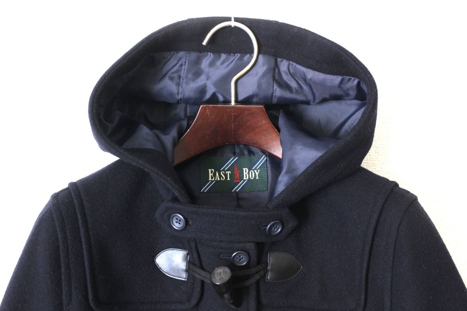 49【極美品】イーストボーイ ダッフルコート 9 ダークネイビー 濃紺